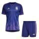 2022 World Cup Kids Argentina Away Soccer Jersey - Kit