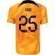 2022 World Cup Netherlands Home Soccer Jersey - No.25 Xavi