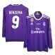 Benzema #9 Real Madrid 2016-17 Retrò Extérieur Maillot Long - UCL Finale