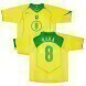 Kaká #8 Brésil 2004 Rétro Domicile Maillot