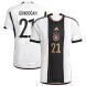 2022 World Cup Germany Home Soccer Jersey - No.21 Gündoğan