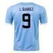 2022 World Cup Uruguay Home Soccer Jersey - No.9 L. Suarez