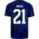 2022 World Cup USA Away Soccer Jersey - No.21 Weah